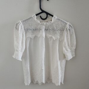 Industry White Eyelet Lace Blouse